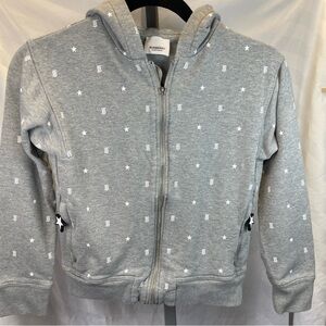 Burberry Kids Gray Hoodie with Star and Logo Design